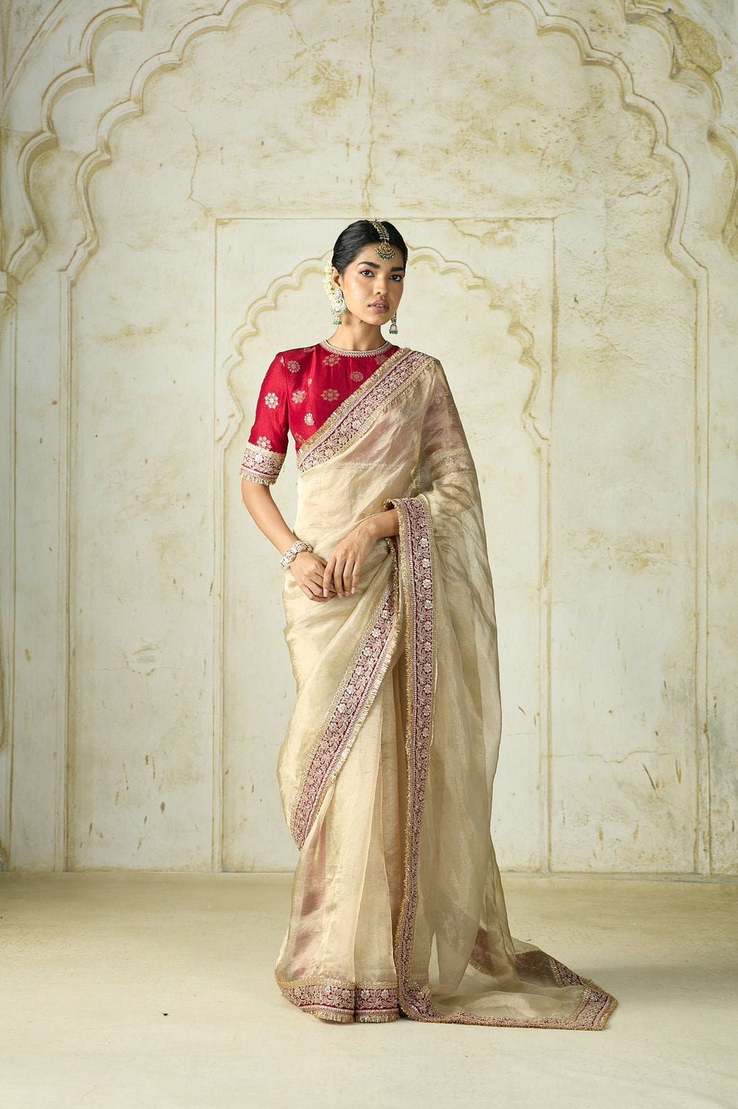 Karinaaz Mint Green Linen Cotton Saree