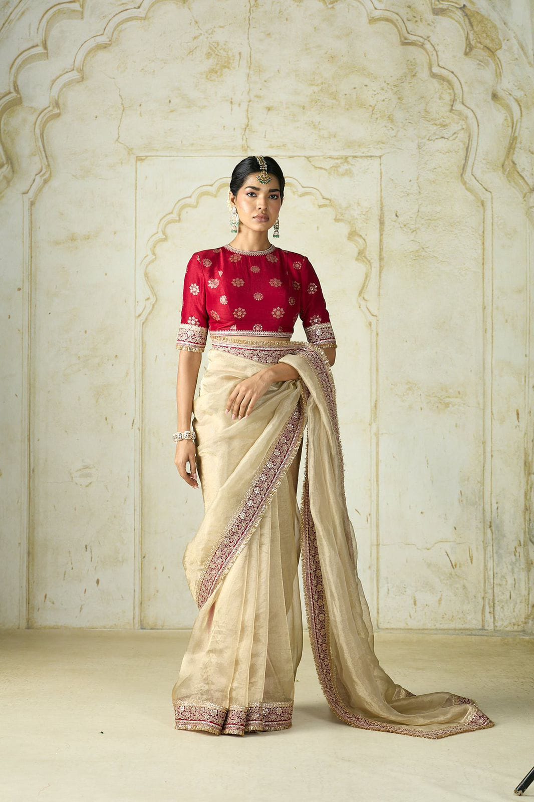 Karinaaz Mint Green Linen Cotton Saree
